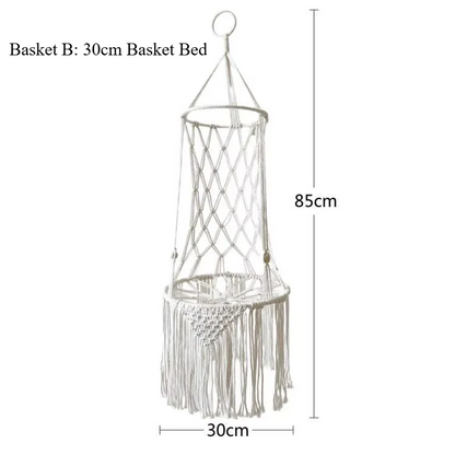 Pet Cat Hammock Swing Bed Bohemian Handwoven Tapestry Cotton Macrame for Home Bedroom Decoration Wall Hanging without Mat