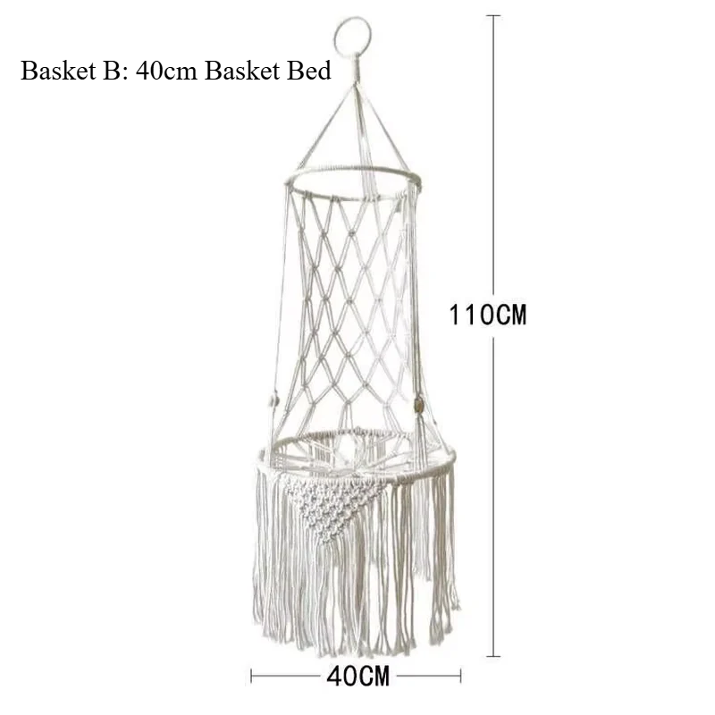 Pet Cat Hammock Swing Bed Bohemian Handwoven Tapestry Cotton Macrame for Home Bedroom Decoration Wall Hanging without Mat