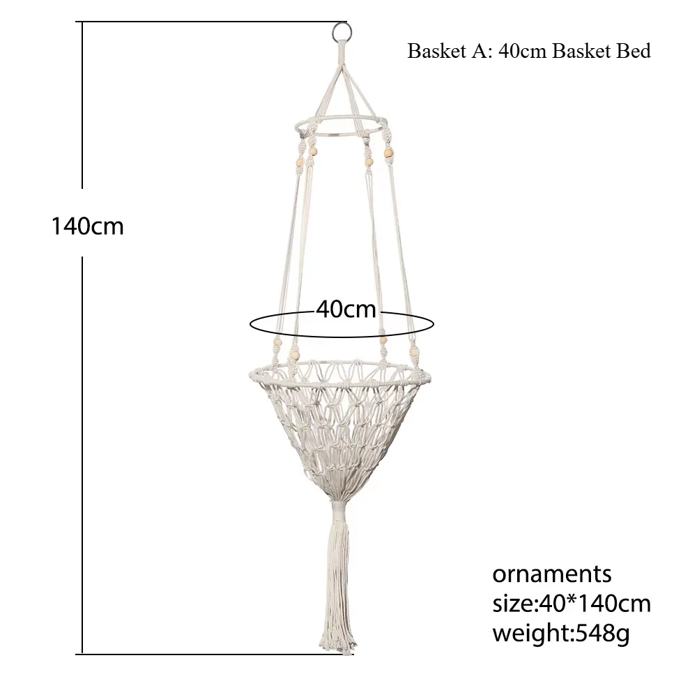Pet Cat Hammock Swing Bed Bohemian Handwoven Tapestry Cotton Macrame for Home Bedroom Decoration Wall Hanging without Mat
