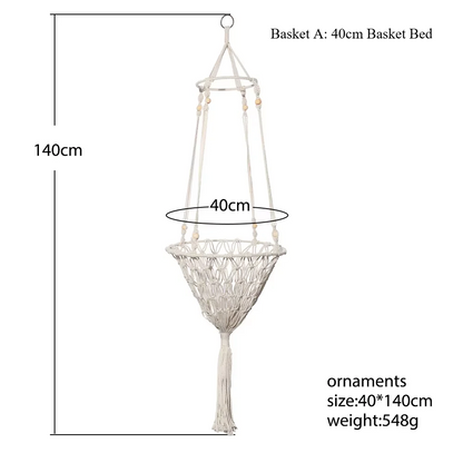 Pet Cat Hammock Swing Bed Bohemian Handwoven Tapestry Cotton Macrame for Home Bedroom Decoration Wall Hanging without Mat